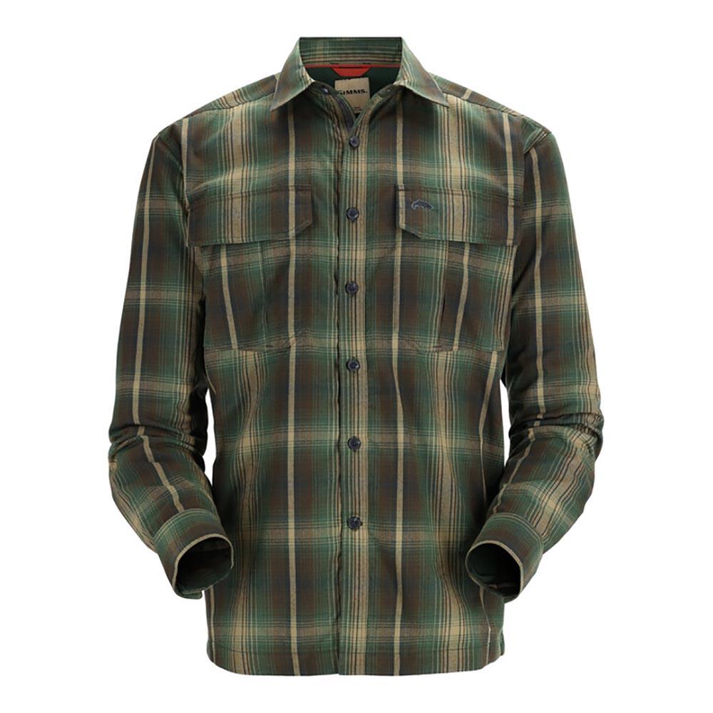 Simms ColdWeather Long Sleeve Shirt Men's in Forest Hickory Plaid